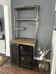 Industrial Home Bar Unit With Fridge Side