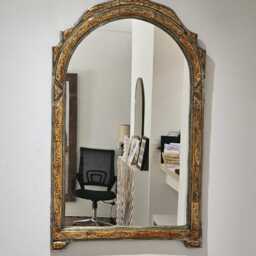 Moroccan Oriental Mirror With Cow Bone Frame - Arched Door-Shaped Handmade Wall Decor - thumbnail 2