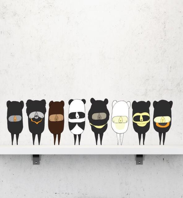 Eight in The Wild Animals Wall Sticker Decal - Kids Stickers, Childrens Decals, Art, Room
