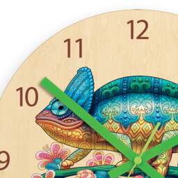 Large Wall Clock, Clock Chameleon, Colorful Gift, Decor, Unique - thumbnail 2
