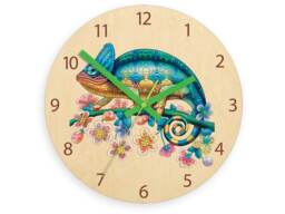 Large Wall Clock, Clock Chameleon, Colorful Gift, Decor, Unique