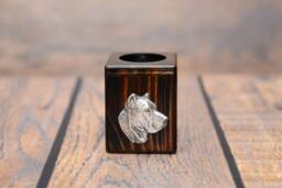 Canary Catch Dog, Canarian Molosser - Wooden Candlestick With Dog, Souvenir, Decoration, Limited Edition, Collection