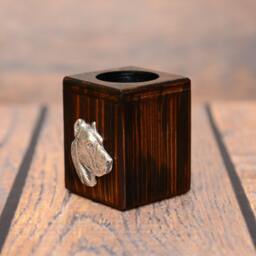 Canary Catch Dog, Canarian Molosser - Wooden Candlestick With Dog, Souvenir, Decoration, Limited Edition, Collection - thumbnail 2
