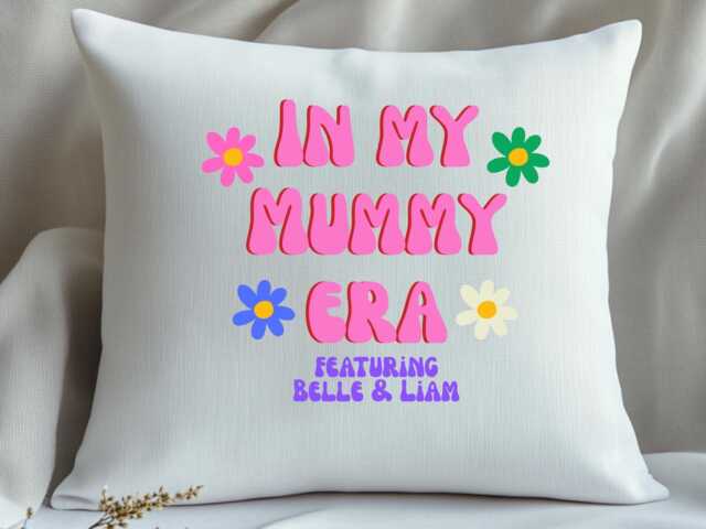 In My Mum Era Cushion - Christmas Gift Idea - Cosy Throw Pillow Mummy, Mama Home Decor Aesthetic For Her - image 1