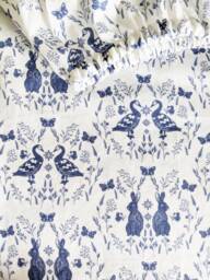 Farmhouse Nursery Fitted Crib Sheet Navy Blue Toile Damask - thumbnail 1