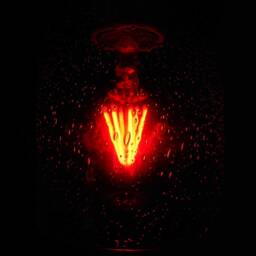 Glass Pendant Ceiling Light, With A Red Shade - thumbnail 4