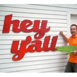 Oversized Hey Y'all Wall Decor Southern Sign Saying Extra Large Wooden Porch 2Pc Set Outdoor - thumbnail 1