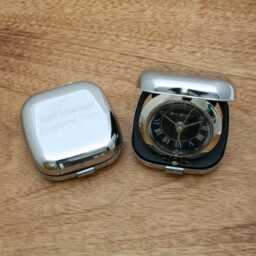 Personalised Flip Up Alarm Clock Portable Quartz Movement Birthday Gift Ac
