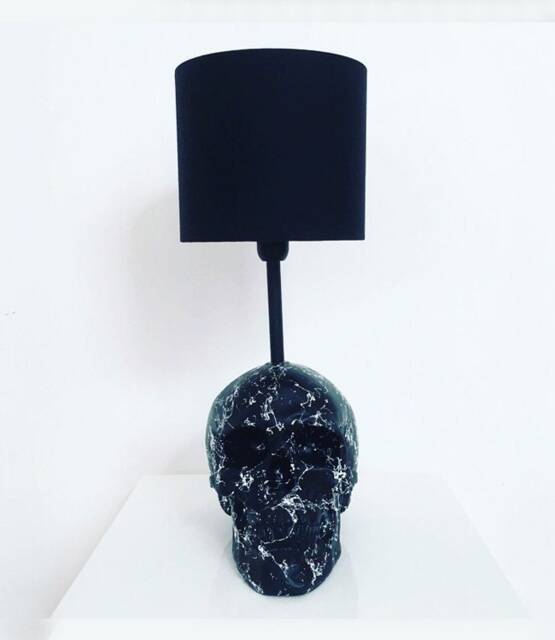 Marble Effect Skull Lamp // Decor Handmade By Haus Of Skulls - image 1