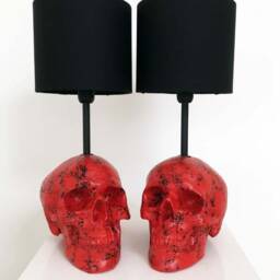 Marble Effect Skull Lamp // Decor Handmade By Haus Of Skulls - thumbnail 2