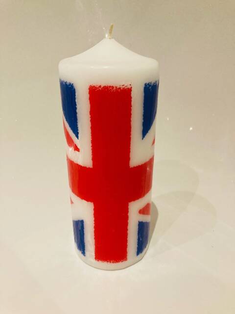 Decorative Candle - Decoupage Home Decor Union Jack British Gifts