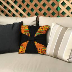 Pillow Cover 16 X Or 18 With African Kente Fabric/Set Of Two - thumbnail 2
