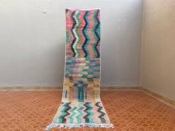 Handmade Wool Moroccan Runner Rug Flat Berber Entrance Rug - 2.6 X 9.7 Ft - thumbnail 1