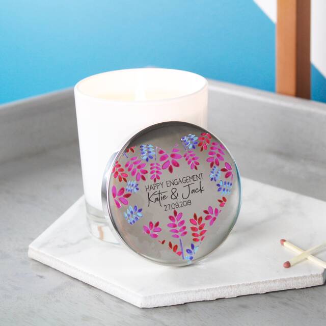 Engagement Candle Gift - Personalised Got Engaged Party She Said Yes Happy Present - image 1