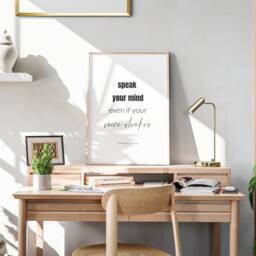 Speak Your Mind Even If Voice Shakes Print - Ruth Bader Ginsburg Feminist Quote Inspirational Wall Art Poster Unframed - thumbnail 3