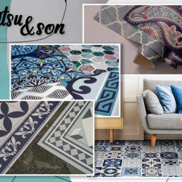 Lineart Boho Decorative Leaves Vinyl Flooring, Beige Abstract Decor, Brown Custom Plant Easy To Clean Linoleum in Roll - thumbnail 4