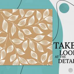 Lineart Boho Decorative Leaves Vinyl Flooring, Beige Abstract Decor, Brown Custom Plant Easy To Clean Linoleum in Roll - thumbnail 2