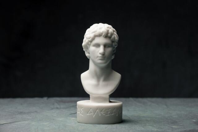 Marble Bust Of Alexander The Great Statue Carved Greek Marble Artist Sculpture - image 1