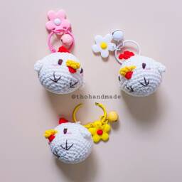 Crochet Baby Chicken Keychain, Amigurumi Toy For Sale, Keyring, Gift Kid - thumbnail 2