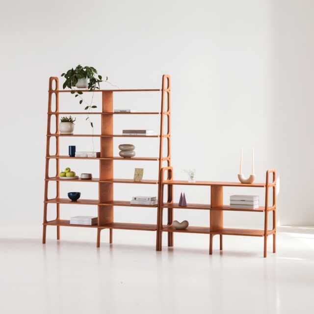 Handmade Mid Century Modern Bookshelf Set Wooden Customizable Handmade Furniture - image 1