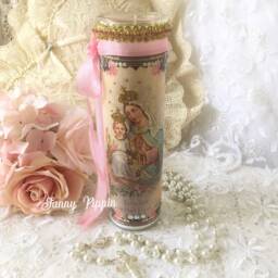 Virgin Mary Prayer Candle, Notre Dame, Shabby Chic Altar Decor - thumbnail 3