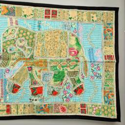 Large Patchwork Elephant Wall Hanging 100x150cm - thumbnail 2
