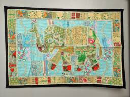 Large Patchwork Elephant Wall Hanging 100x150cm - thumbnail 1