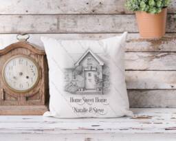Home Sweet Cushion, First Gift, Gift For Home Owners, New Couple, Anniversary New - thumbnail 1