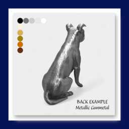 Ready To Post - Metallic Gunmetal Staffordshire Bull Terrier Dog Statue/Ornament Custom Personalisation - thumbnail 2