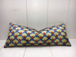Handwoven Silk Ikat Lumbar Pillow Cover, Turkish Home Decor - 10x24