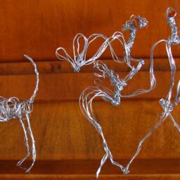 steampunk Valentine's Day Dancers Wire & Amber Figurine Ooak - thumbnail 2