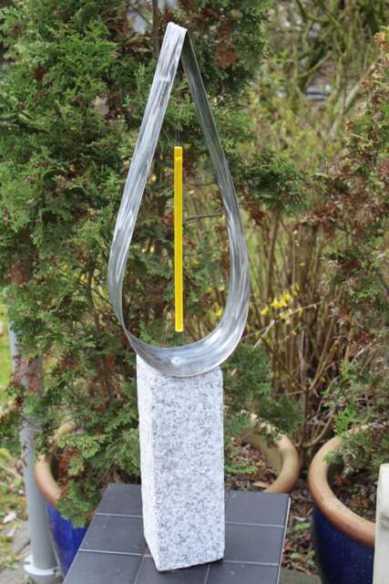 Sun Catcher Steel Candle Granite Stone Column 77 cm Fluorescent Acrylic Glass Sculpture En M??tal Metal Art Stol Escultura - image 1