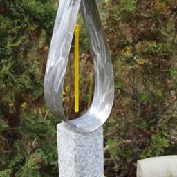 Sun Catcher Steel Candle Granite Stone Column 77 cm Fluorescent Acrylic Glass Sculpture En M??tal Metal Art Stol Escultura - thumbnail 2