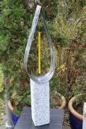 Sun Catcher Steel Candle Granite Stone Column 77 cm Fluorescent Acrylic Glass Sculpture En M??tal Metal Art Stol Escultura