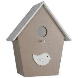 Handmade Birdhouse Lamp - Personalized Nursery Custom Name Night Light Baby Shower Gift Wooden Wall - thumbnail 2