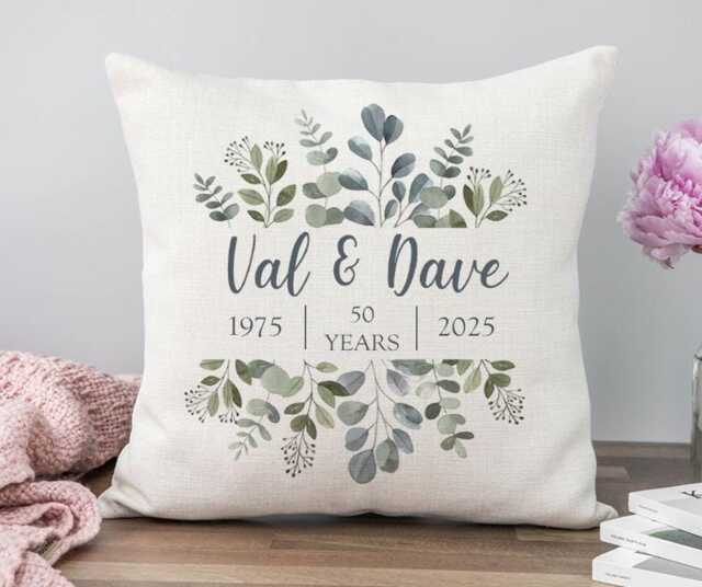 Anniversary Cushion - Golden Gift 25Th Gift- Unique Anniversary Cushion- 10Th - image 1