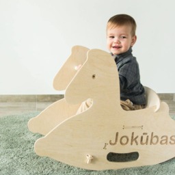 Personalized Wood Rocking Horse, Christmas Gift Wooden Baby Swing For Porch Or Indoor, Custom Horse Ride On Toy, 1st Birthday Toddler - thumbnail 2