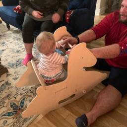 Personalized Wood Rocking Horse, Christmas Gift Wooden Baby Swing For Porch Or Indoor, Custom Horse Ride On Toy, 1st Birthday Toddler - thumbnail 4