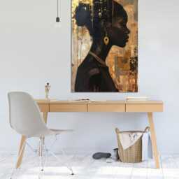 Elegant Abstract Woman Profile Canvas Print - Black & White Textured Wall Art, Mounted Canvas Print Ready To Hang - thumbnail 2