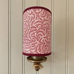 Soane Coral Pink - Handmade, Candle Clip Half Shield Lampshade For Wall Lights - thumbnail 1
