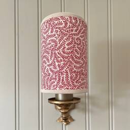 Soane Coral Pink - Handmade, Candle Clip Half Shield Lampshade For Wall Lights - thumbnail 2