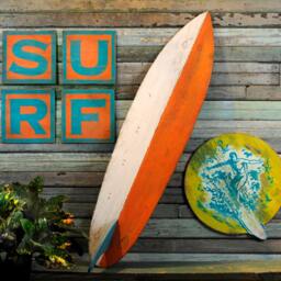 Wood Surf Decor Letter Set 4 Pc Surf Sign Idea Dorm Teen Room Surfing Art Beach Letters - thumbnail 2