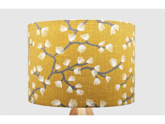 Modern Yellow Grey Lampshade Table Floor Lamp/Ceiling Pendant Small Medium Large 15cm 20cm 25cm 30cm 35cm 40cm UK Fabric Drum Light Shade - image 1