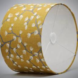 Modern Yellow Grey Lampshade Table Floor Lamp/Ceiling Pendant Small Medium Large 15cm 20cm 25cm 30cm 35cm 40cm UK Fabric Drum Light Shade - thumbnail 3