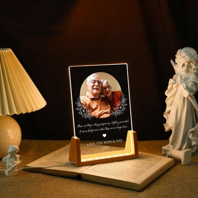 Personalized Loved One Picture Frame Memorial Night Light Gift, Customized Acrylic Plaque Led Lamp, Table Decoration For Loss Of - image 1