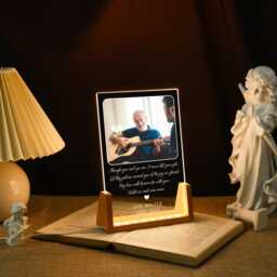 Personalized Loved One Picture Frame Memorial Night Light Gift, Customized Acrylic Plaque Led Lamp, Table Decoration For Loss Of - thumbnail 3