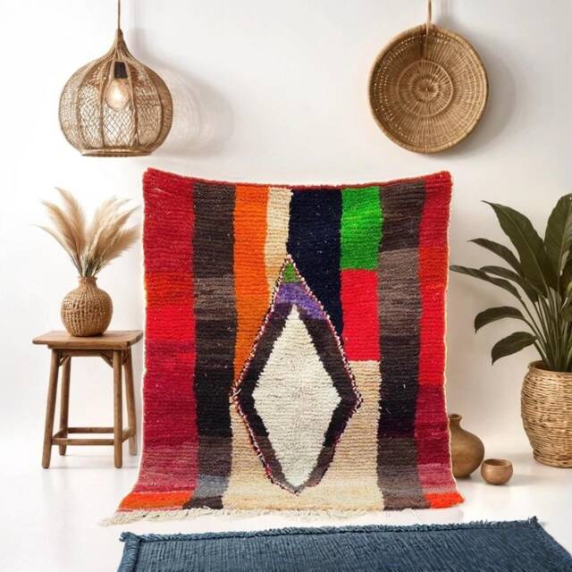 Handmade Beni Ourain Rug Traditional Berber Moroccan Wool Rug - image 1