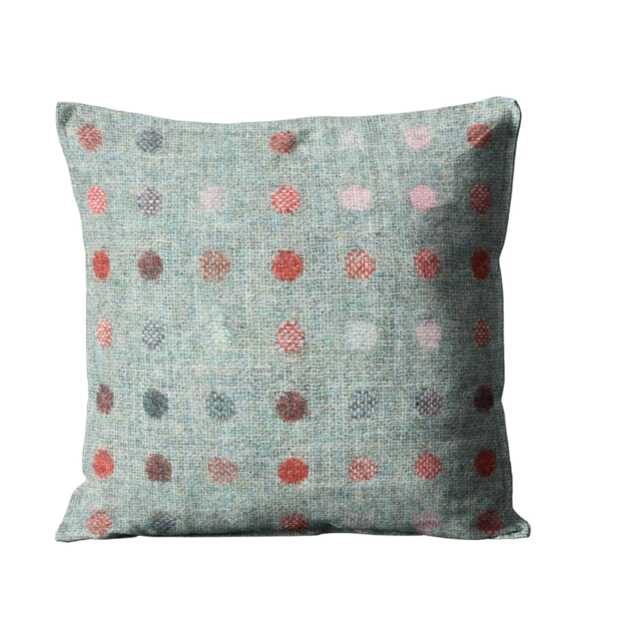 Abraham Moon Multispot, Aqua Flamingo 100% Pure Wool Double - Sided Cushion Cover, Throw Pillow Homeware Decor - image 1