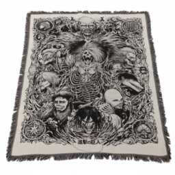Anime-Inspired Titan Shifter Woven Blanket, Giant Warrior Tapestry, Dark Manga Decor - thumbnail 3