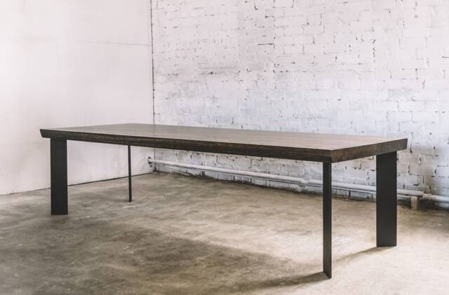 Handmade Oak Industrial Dining Table Custom Size Available - image 1